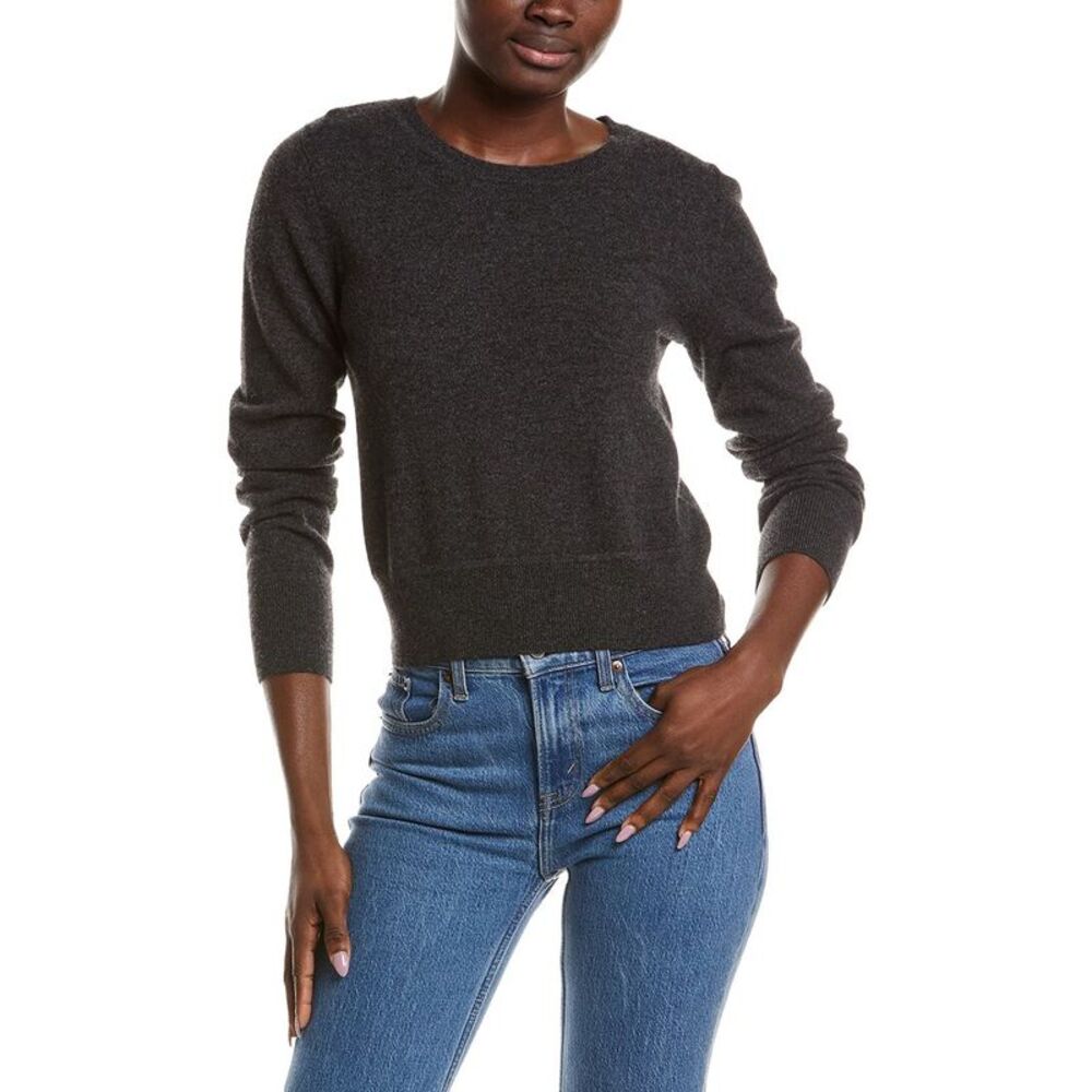 Naadam Womens 100% Cashmere Crewneck Sweater, Gray